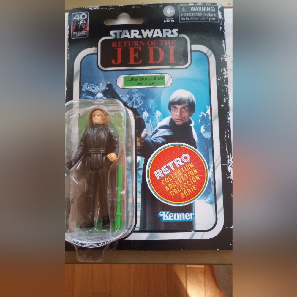 Star Wars Retro Luke Skywalker Figure with Green Lightsaber
